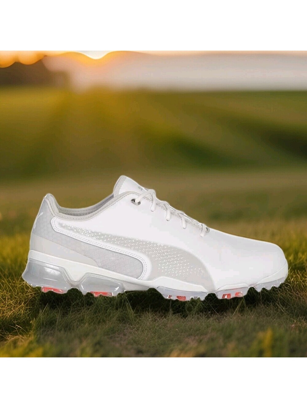 Puma Ignite Pro Adapt Golf Shoes White Leather Mens Sz 10 43 Waterproof Cleats
